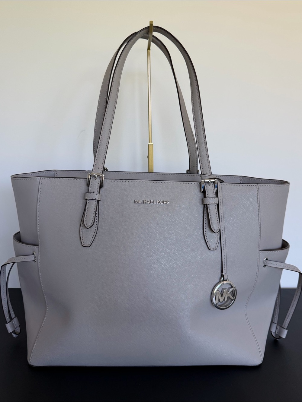 Michael Kors Voyager Large Saffiano Leather Tote Light Gray